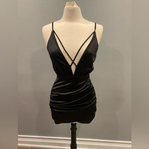 Black Mini Satin Dress/Small